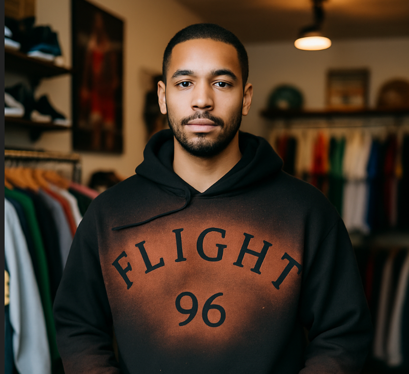 Flight96, Bleached Black hoodie