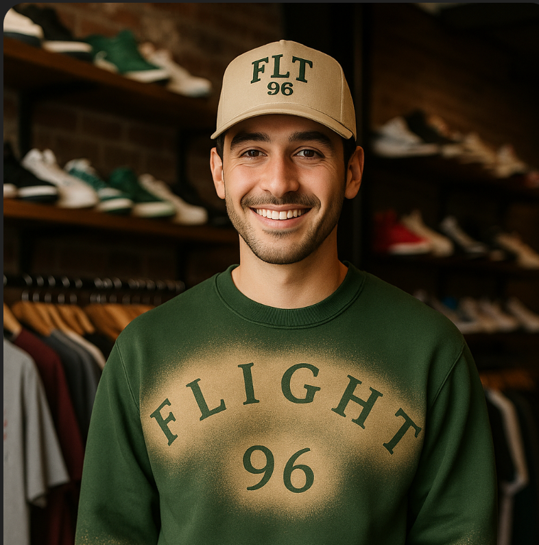 Flight96, Bleached Green Cewneck